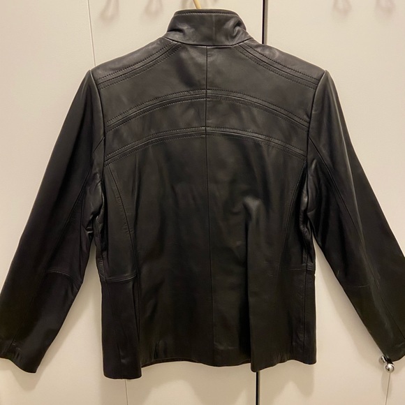 Nicole Miller Black Leather Jacket - Picture 2 of 4